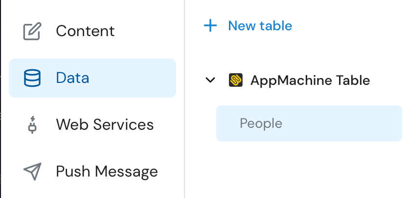 Select AppMachine Table